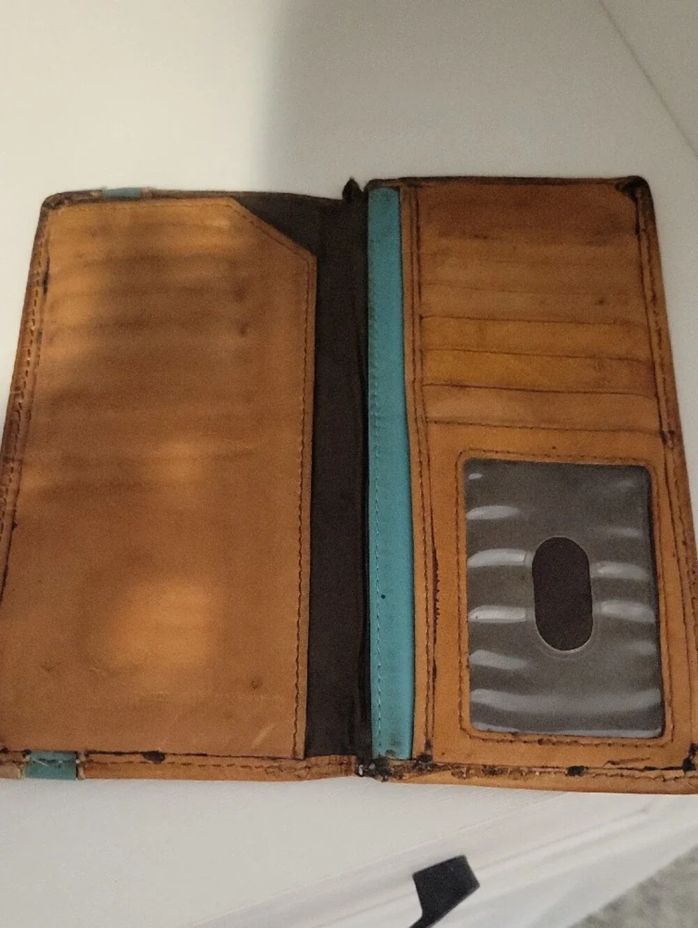 Hooey's Rodeo Leather Bifold Wallet with Turquoise Inlay